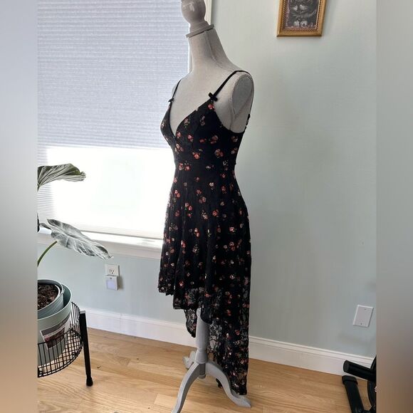 Disney Princess High Low Lace Overlay Black Floral Evening Dress Size XS - Picture 11 of 12